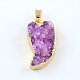 Dyed Drusy Natural Agate Pendants G-R275-124-2