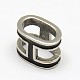 Leather Bracelet Findings Smooth Surface 316 Stainless Steel Enamel Slide Charms Beads X-STAS-O030-03-2