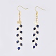 Boucles d'oreilles avec pendentif en lapis-lazuli naturel EJEW-JE03634-03-1