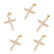 CHGCRAFT 5pcs Cross Brass Micro Pave Clear Cubic Zirconia Charms with Loop for DIY Necklace Bracelet Jewelry Makings ZIRC-CA0001-01G-1