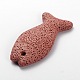 Synthetic Lava Rock Big Fish Pendants G-O025-01B-2