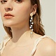 Boucles d'oreilles pendantes en cristal k9 avec cube de verre et perles EJEW-TA00201-4