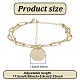 ANATTASOUL 1Pc Brass Paperclip & Satellite Chains Double Layer Multi-strand Bracelet with Initial Letter A Charms for Women BJEW-AN0001-01-2