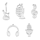 Unicraftale 5 pcs 5 styles instruments de musique pendentifs guitare saxophone casque soprano clef breloques 304 pendentifs en acier inoxydable bracelets à breloques en métal collier breloques pour la fabrication de bijoux à faire soi-même STAS-UN0042-15-1
