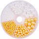 Pandahall elite circa 860 pz 3/5/8 mm arancione bianco senza fori / perle rotonde imitate non forate per riempitivi di vasi OACR-PH0001-13-1