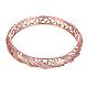 Rose Gold Plated Filigree Brass Cubic Zirconia Hollow Bangles BJEW-BB05661-RG-2