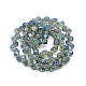 Half Plated Faceted Glass Teardrop Beads EGLA-F082-M-2