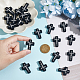 Olycraft 10Pcs Cross with Word Jesus Silicone Beads SIL-OC0001-21-3