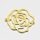 Brass Flower Rose Filigree Joiners KK-E639-03G-1
