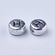 Silver Color Plated Acrylic Horizontal Hole Letter Beads X-PB43C9070-H-3