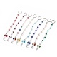 8Pcs Colorful Electroplate Glass Beaded Keychain KEYC-JKC00399-1