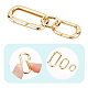 SUNNYCLUE 1 Box 6Pcs 3 Sizes Brass Oval Key Rings Spring Gate Ring 18k Gold Keychain Carabiner Lock Clasps Connector Fastener for Jewellery Making Keychains Bag Purse Handbag Strap Crafting Supplies DIY-SC0019-62-5