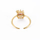 Brass Micro Pave Cubic Zirconia Cuff Rings RJEW-S045-088-NR-3