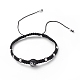 Bracelet de perles tressées en argile polymère yin yang et acrylique BJEW-JB08608-1