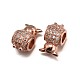 Monster Brass Micro Pave Cubic Zirconia European Large Hole Beads ZIRC-N017-22RG-NR-1