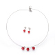 (vente d'usine de fêtes de bijoux) 304 boucles d'oreilles en acier inoxydable et colliers pendentifs ensembles de bijoux SJEW-L135-02A-01-1