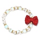 Set di braccialetti elasticizzati con perle di plastica e pietra di luna sintetica a 3 colori BJEW-JB09507-2