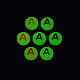 アクリルビーズ  暗闇で光る  エナメルと蓄光  水平穴  アルファベット付きのフラットラウンド  文字.a  6.5x7x4mm  穴：1.6mm  約3600個/500g MACR-N008-58A-4
