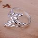 Hollow Feather Design Brass Finger Rings For Women RJEW-BB13135-8-1
