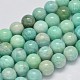 Chapelets de perles en amazonite naturelle, ronde, 10mm, Trou: 1mm, Environ 40 pcs/chapelet, 15.7 pouce