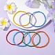Set di braccialetti con perline di vetro stile arcobaleno da 7 pezzo per donna BJEW-JB10065-02-2