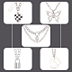 Anattasoul 18 piezas 18 estilo aleación bordillo y clip y cadena de espiga conjunto de collares NJEW-AN0001-43-6