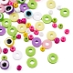 Kit de graines de verre et d'argile polymère et de perles de mauvais œil pour la fabrication de bracelets à bricoler soi-même DIY-YW0004-63-4