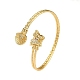 Браслеты из латуни с прозрачным кубическим цирконием в микропаве BJEW-C112-03G-4