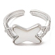 Natural Shell Criss Cross Open Cuff Ring with Cubic Zirconia RJEW-G288-05P-2