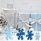 Creatcabin 8 pz decorazioni natalizie in legno con fiocchi di neve segni di fiocchi di neve invernali 3d decorazioni da tavolo con fiocchi di neve grande centrotavola con fiocchi di neve decorazioni natalizie per display a livelli ornamenti per natale festa a casa blu AJEW-WH0258-740-5