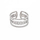 304 anello per polsino aperto a forma di catena barbazzale in acciaio inossidabile per donna RJEW-S405-228P-1