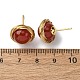 Серьги-гвоздики из натурального сердолика из латуни EJEW-Q043-01G-5