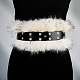 Пояс из искусственной кожи с кроличьей шерстью AJEW-WH20019-57B-7