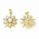Rack Plating Brass Micro Pave Clear Cubic Zirconia Charms ZIRC-C041-05G-1