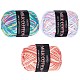 GORGECRAFT 390m 3 Colors 3-Ply Ice Yarns Picasso Rainbow Acrylic Knitting Wool Yarn Hand Crochet Thread Cotton Multi-Colored Weaving Colorful Gradient Skeins for Beginners DIY Crafts OCOR-GF0002-46-1