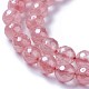 Galvanisieren Kirschquarzglas Perlen Stränge G-F627-04-C-3