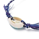 Набивные бусины из ракушек каури плетеные браслеты из бисера BJEW-JB05058-04-4