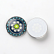 Dôme / demi-ronde avec motif fleur de l'art lumineux cabochons de verre à fond plat pour les projets de bricolage GGLA-L010-18mm-10G-2