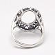 Componentes del anillo de dedo de plata esterlina 925 tailandés ajustable STER-L051-026AS-2