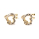 Heart Clear Cubic Zirconia Cuff Earrings EJEW-C002-04G-RS-1