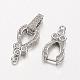 Long-Lasting Plated Brass Micro Pave Cubic Zirconia Fold Over Clasps ZIRC-P048-01P-2