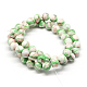 Chapelets de perles rondes de pierre précieuse synthétique teinte en jade blanc X-G-F085-10mm-05-2