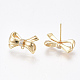 Brass Cubic Zirconia Stud Earring Findings KK-S350-425-2