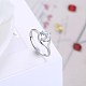 Adjustable 925 Sterling Silver Cubic Zirconia Finger Rings RJEW-BB20743-6-5