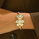 Латунь микро проложить кубического циркония браслеты ссылку LX2586-1-2