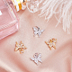 CHGCRAFT 4pcs Butterfly Brass Micro Pave Clear Cubic Zirconia Charms Platinum and Golden Pendants with Jump Ring for DIY Jewelry Makings ZIRC-CA0001-02-4