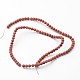Chapelets de perles rondes en jaspe rouge mat naturel G-J346-22-4mm-2