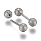 304 inox orecchini a sfera in acciaio EJEW-H113-01P-D-2
