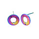 Boucles d'oreilles en acier inoxydable couleur arc-en-ciel 304 STAS-N098-019-3
