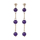 Natural & Synthetic Mixed Gemstone Dangle Stud Earrings EJEW-JE05671-4
